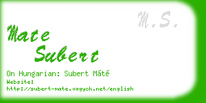 mate subert business card