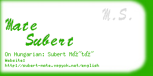 mate subert business card